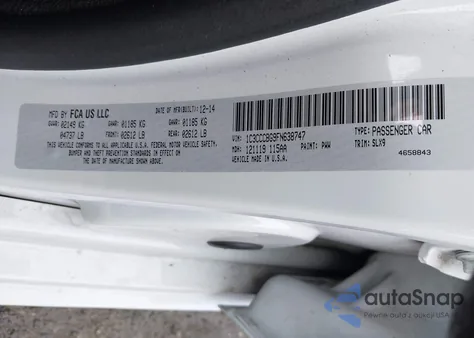 2015 Chrysler 200 S z USA, uszkodzony, nr VIN 1C3CCCBG9FN638747